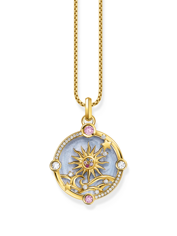 Thomas Sabo PE960-471-1 Gold-plated pendant with light blue enamel