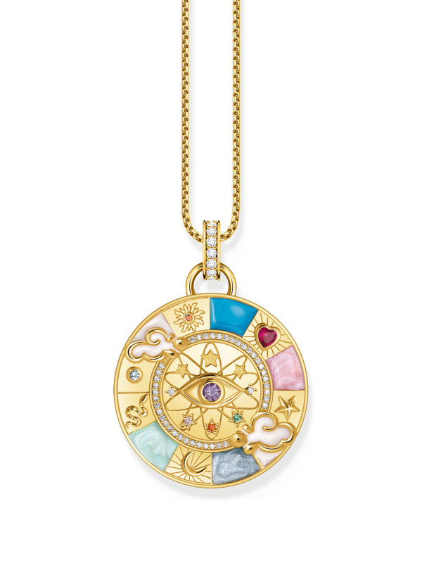 Thomas Sabo PE962-471-7 Gold-plated pendant with wheel of fortune