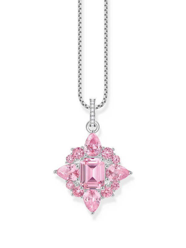 Thomas Sabo PE963-051-9 Silver pendant with pink coloured stones