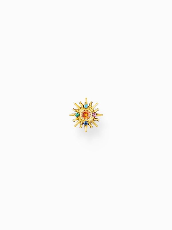 Thomas Sabo H2284-971-7 Gold-plated single stud earring sun with coloured stones