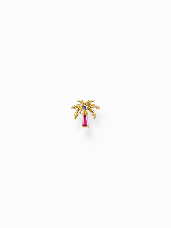 Thomas Sabo H2285-488-7 Gold-plated single stud earrings palm with coloured stones