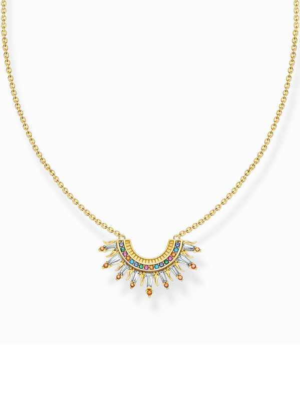 Thomas Sabo KE2203-488-7-L45V Gold plated chain with sunbeams and coloured stones