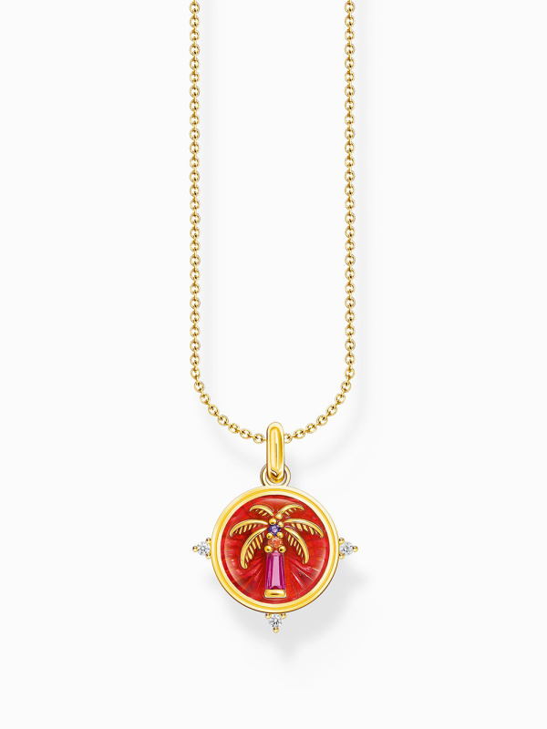 Thomas Sabo KE2204-471-7-L45V Gold-plated necklace with palm pendant