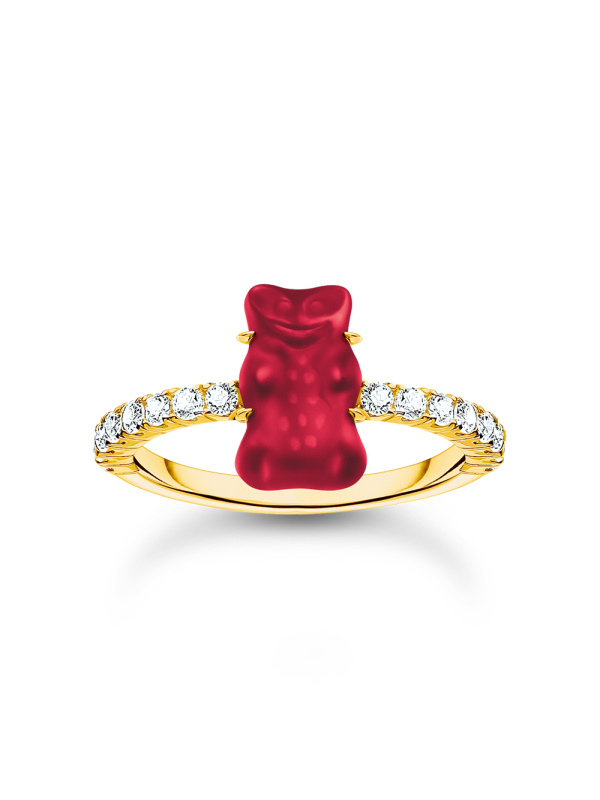 Thomas Sabo TR2459-414-10-54 Gold prstýnek with red Goldbears