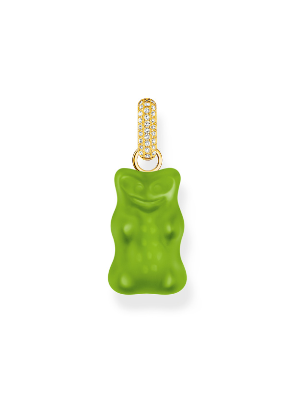 Thomas Sabo PE967-414-6 Large gold-plated green Goldbears pendant with stones
