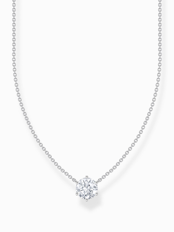 Thomas Sabo KE2210-051-14-L45V Silver necklace with white zirconia pendant