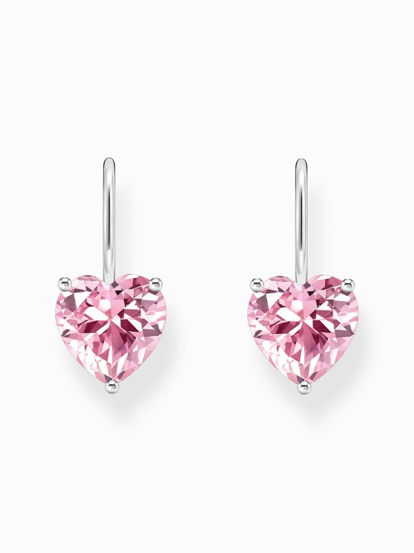 Thomas Sabo H2288-051-9 Silver dangle earring with pink zirconia heart