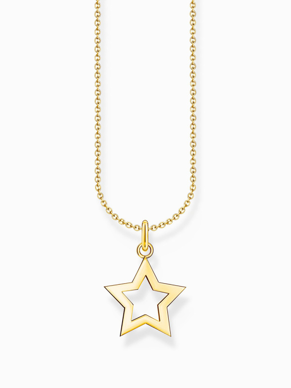 Thomas Sabo KE2222-413-39-L45V Gold-plated chain with star pendant