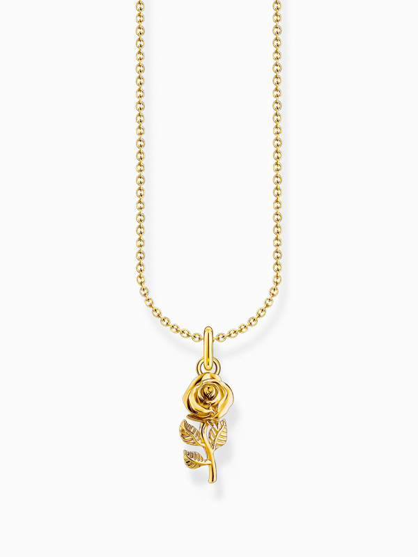 Thomas Sabo KE2269-413-39-L45V Gold-plated chain with rose pendant