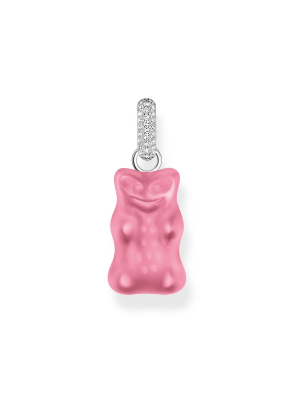 Thomas Sabo PE967-052-9 Big Silver Gold Bears Pendant in Pink with Stones