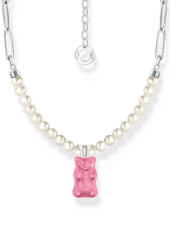 Thomas Sabo KE2207-082-9-L45V Link Chain with Pearls and pink Gold Bears Pendant 40-45 cm