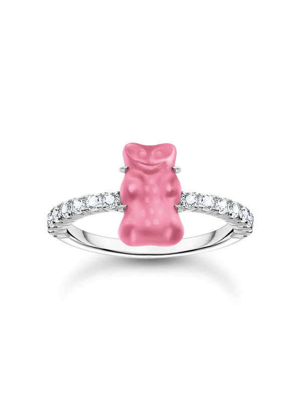 Thomas Sabo TR2459-052-9-52 Silver prstýnek with pink Gold Bears and Zirconia