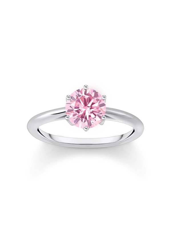 Thomas Sabo TR2474-051-9-56 Silver prstýnek with pink Stone in Brilliant-cut