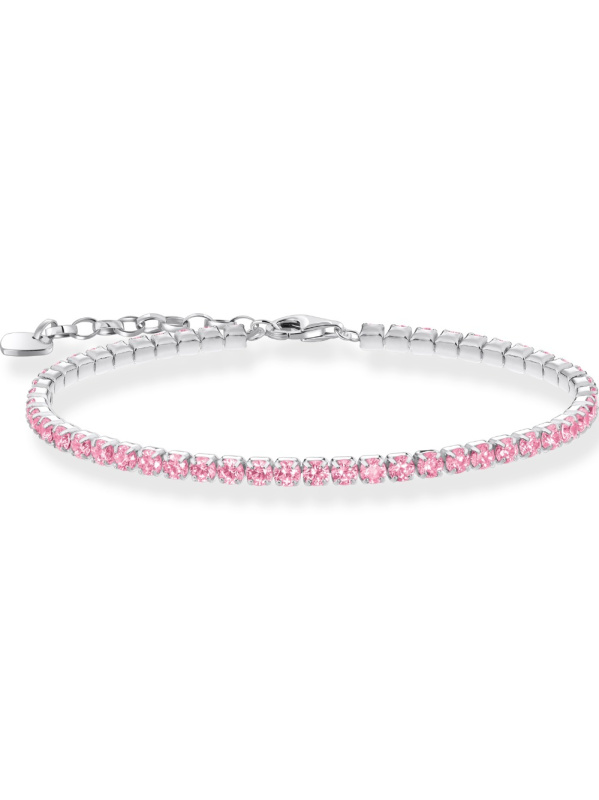 Thomas Sabo A2167-051-9-L19V tenisový náramek s růžovými kamínky 16-19 cm