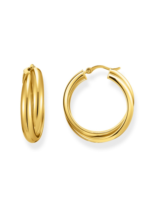 Thomas Sabo CR738-413-39 Bold - Gold-plated Hoop Earrings 27,0 mm Intertwined design