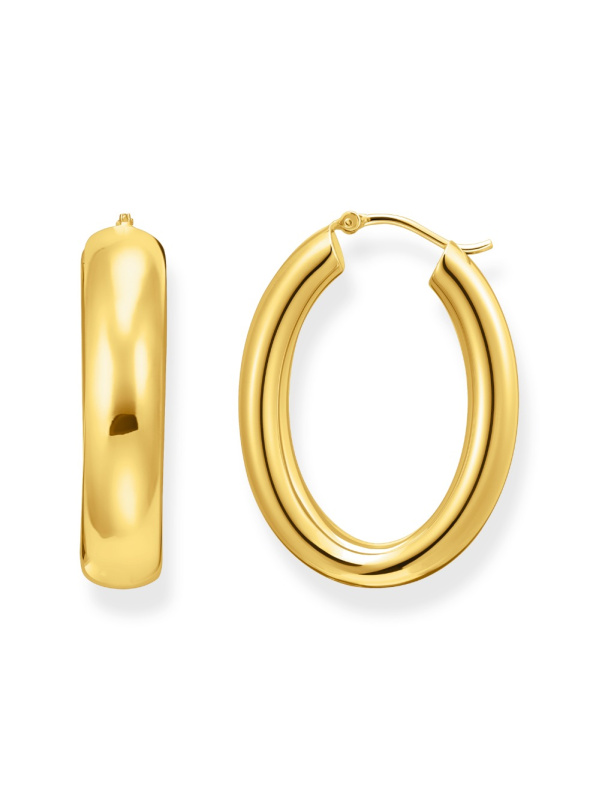 Thomas Sabo CR739-413-39 Bold - Gold-plated Chunky Hoop Earrings 34,2 mm