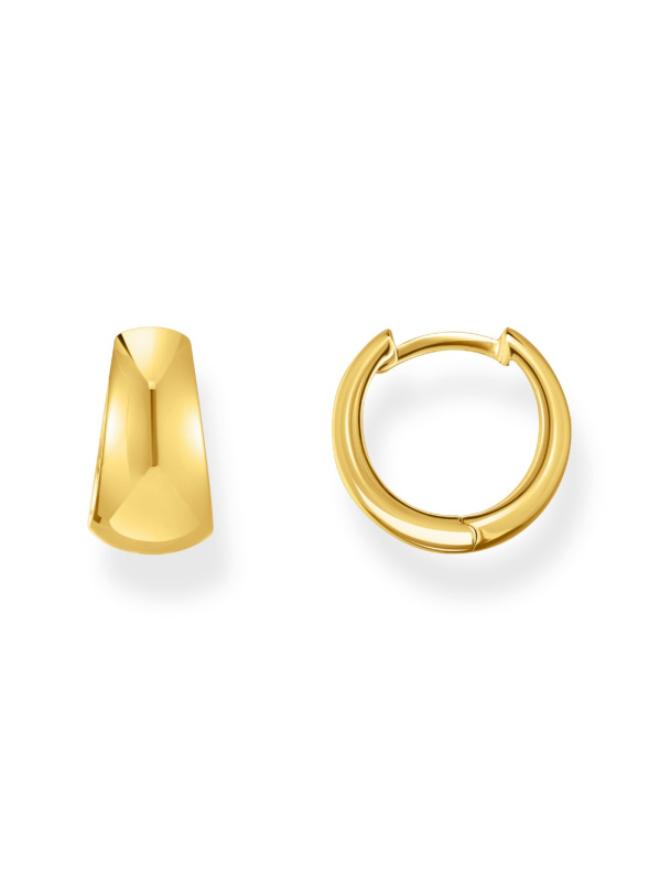 Thomas Sabo CR740-413-39 Bold - Gold-plated Trapeze Hoop Earrings 12 mm