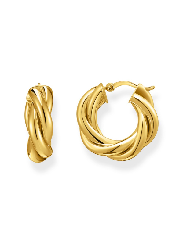 Thomas Sabo CR742-413-39 Bold - Gold-plated Hoop Earrings 20,0 mm Intertwined design