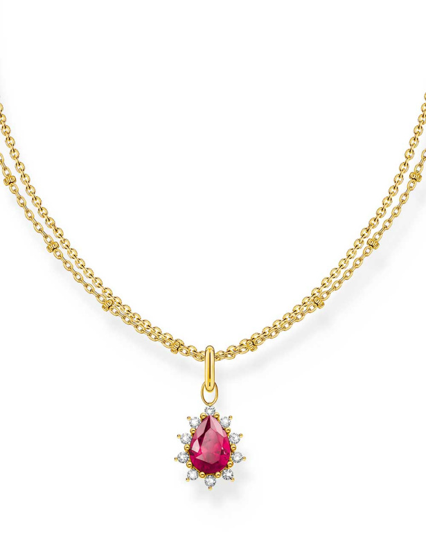 Thomas Sabo KE2294-995-10-L45V Gold-plated Necklace With Red Vintage Romance Anhänger