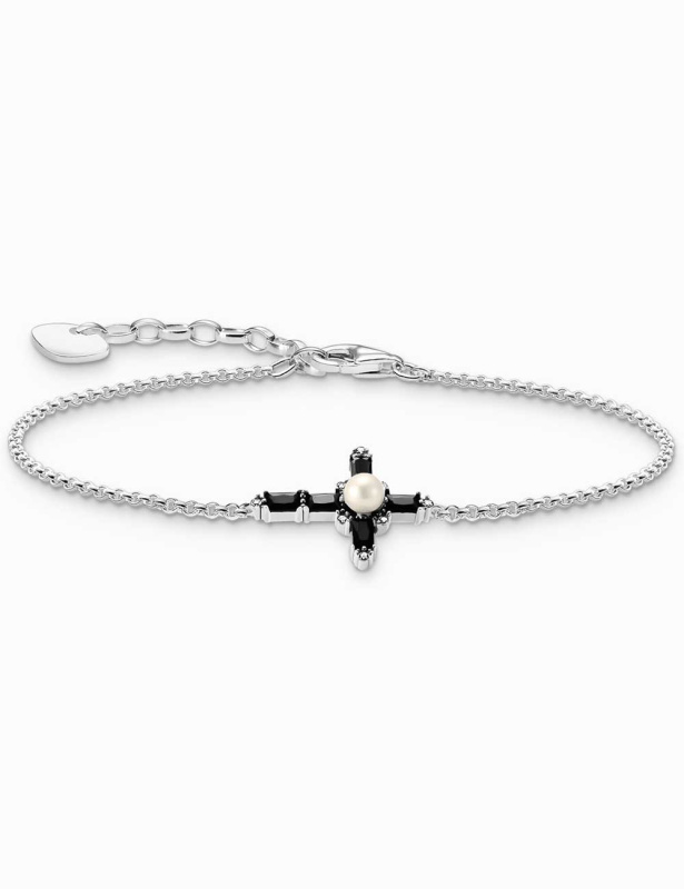 Thomas Sabo A2173-167-11-L19V Silver náramek With Black Cross Romance