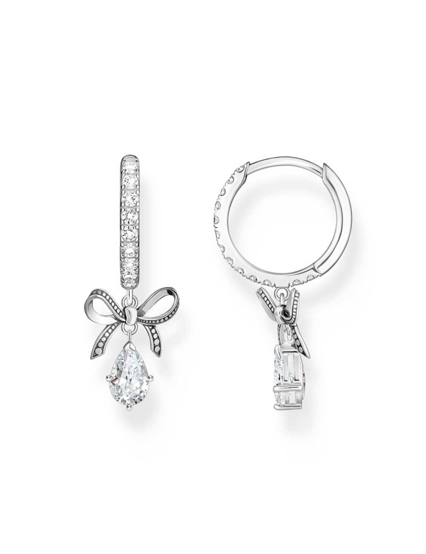 Thomas Sabo CR749-643-14 Silver Creolen With bown Pendant
