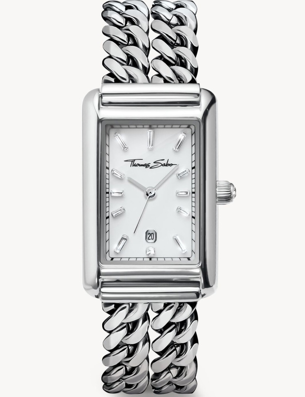 Thomas Sabo WA0428-201-201 Rectangular Silver-Colored 22mm 3ATM