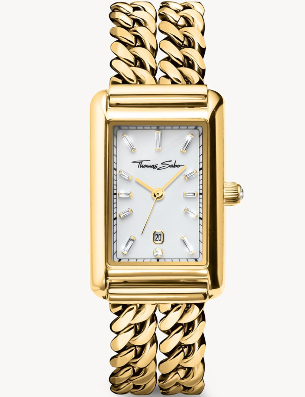 Thomas Sabo WA0429-291-207 Rectangular Gold-Colored 22mm 3ATM