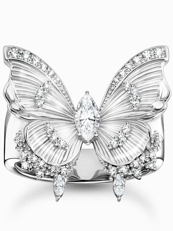 Thomas Sabo TR2495-051-14-56 Cocktailprstýnek butterfly silver