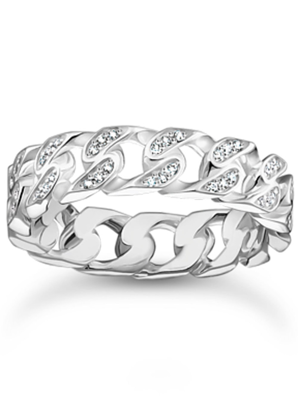 Thomas Sabo TR2500-051-14-56 prstýnek - chain links white stones silver
