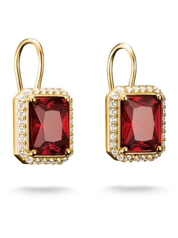 Thomas Sabo H2338-414-10 Earrings Red octagonal stones Gold-plated