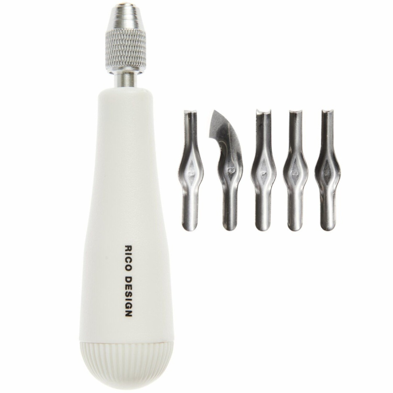 Rico Design Sada nástrojů na linoryt (5 nožů + rukojeť)