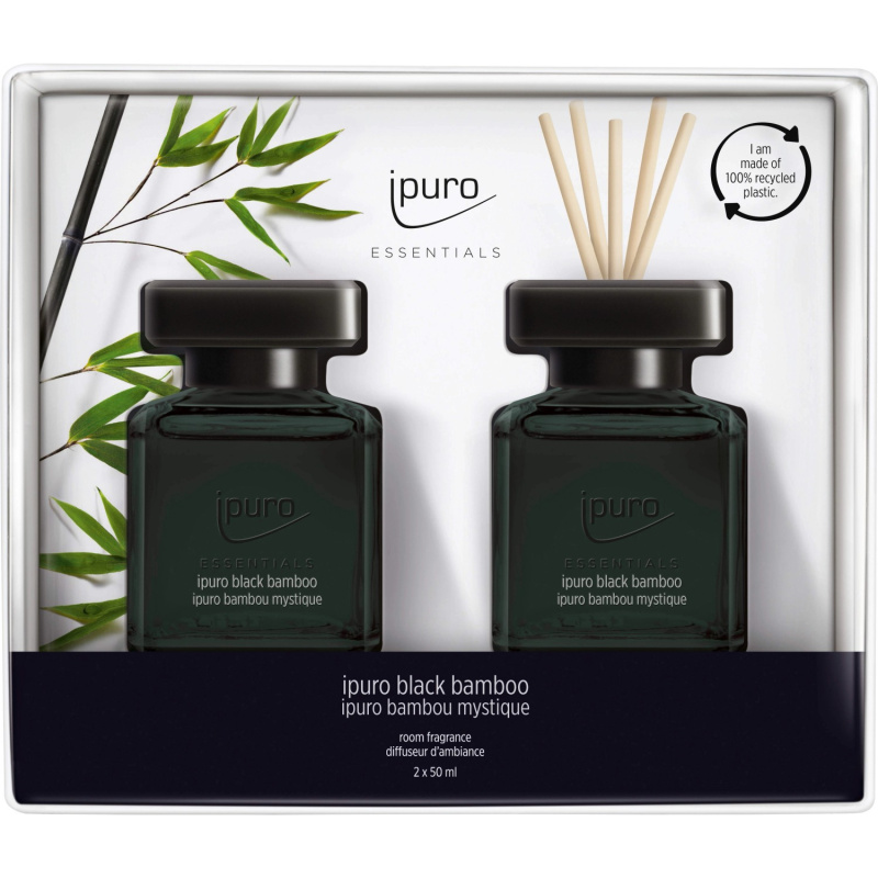 Ipuro Sada aroma difuzérů Essentials, Black Bamboo, 2x 50 ml