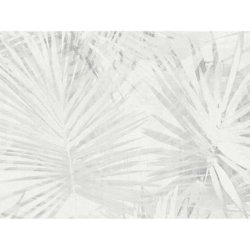 A. S. Creation Vliesová tapeta Attractive Palmový list šedobílý