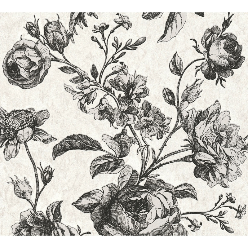 A. S. Creation Vliesová tapeta My Home My Spa Květiny černá
