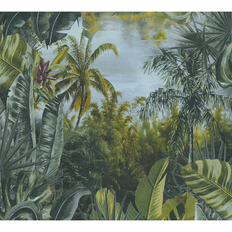 A. S. Creation Vliesová tapeta My Home My Spa Listy tmavozelená