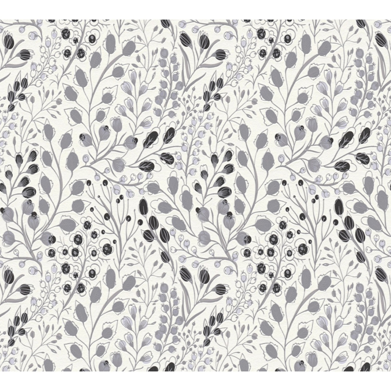 A. S. Creation Vliesová tapeta Attractive Květiny černo-bílá