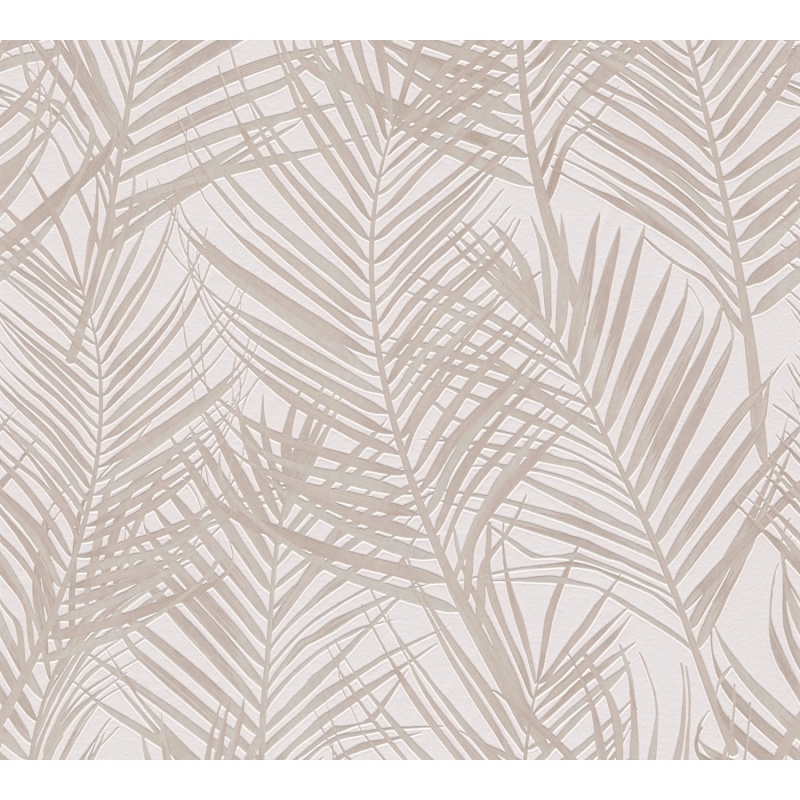 A. S. Creation Vliesová tapeta Attractive Palmové listy bílo-krémové