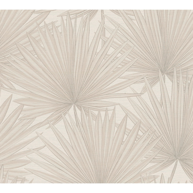 A. S. Creation Vliesová tapeta Antigua Palm šedo-bílá