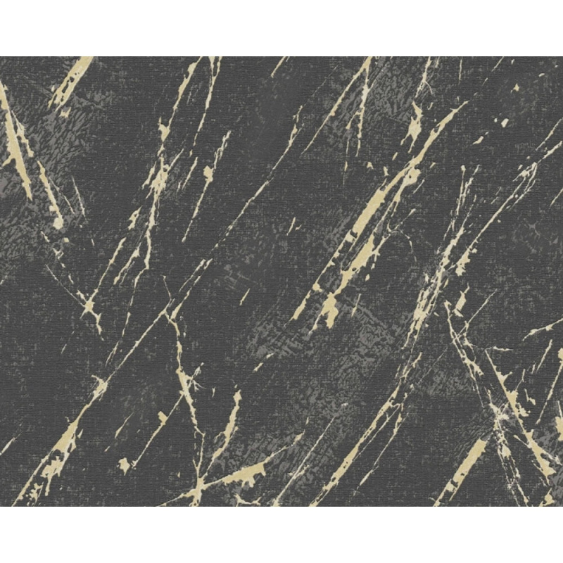 A.S. Creation Vliesová tapeta Casual Living Stone Black Gold Grey 10,05 x 0,53 m