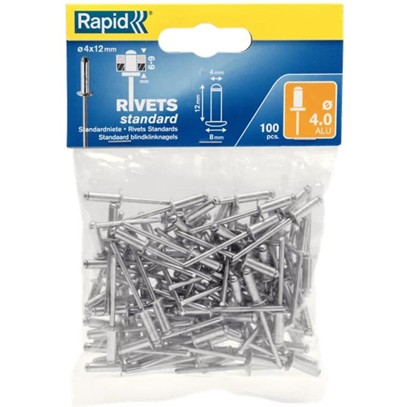 Nýty hliníkové Rapid Standard 4×12 mm 100 ks