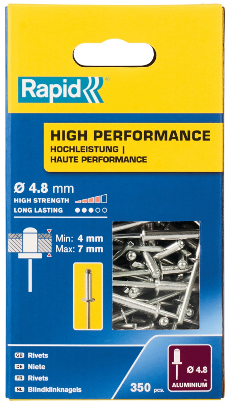 Nýty hliníkové Rapid High Performance 4,8×10 mm 350 ks