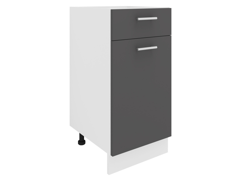 VCM Skříňka / Čelní panel Esilo, v moderním stylu (kuchyňská skříňka, bílá/antracitová, 1 Tür/1 Schublade)