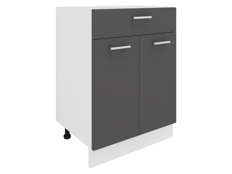 VCM Skříňka / Čelní panel Esilo, v moderním stylu (kuchyňská skříňka, bílá/antracitová, 2 Türen/ 1 Schublade)