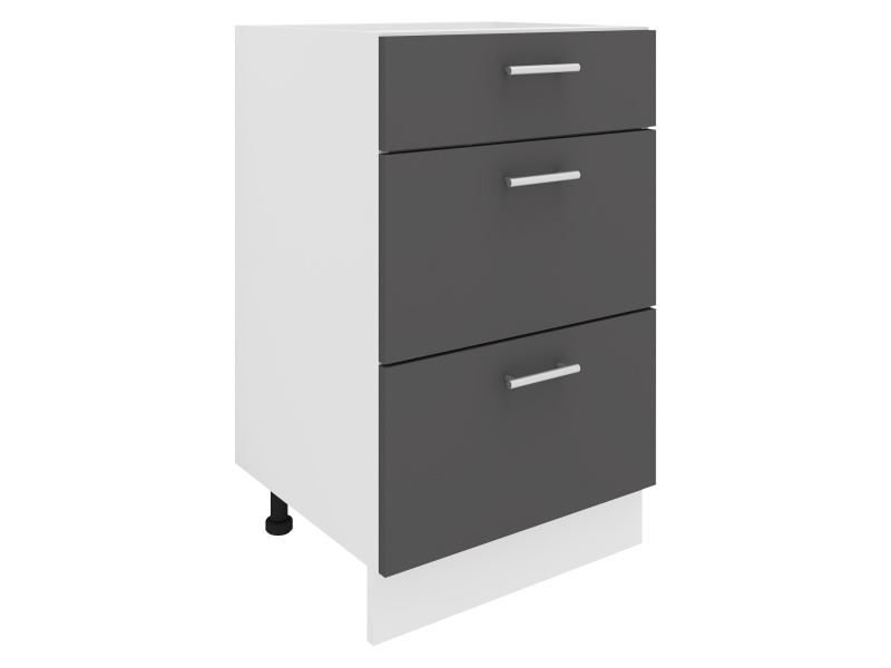 VCM Skříňka / Čelní panel Esilo, v moderním stylu (kuchyňská skříňka, bílá/antracitová, 3 Schubladen)