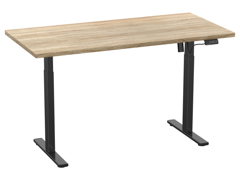 VCM Psací stůl E-Lona, výškově nastavitelný (Dub sonoma/černá, 110 x 50 cm)