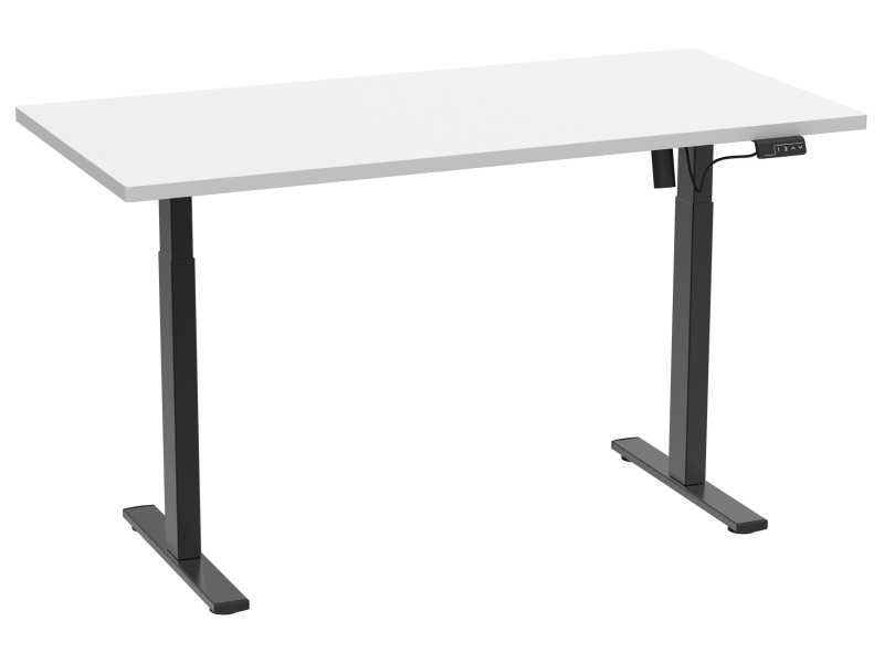 VCM Psací stůl E-Lona, výškově nastavitelný (bílá/černá, 140 x 50 cm)