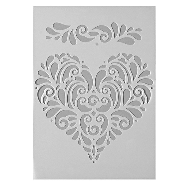 Plastová šablona A5 srdce