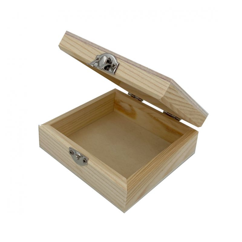 Dřevěná krabička čtvercová 10x10x4cm