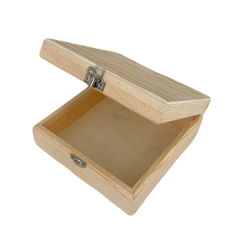 Dřevěná krabička čtvercová 13x13x5,5cm