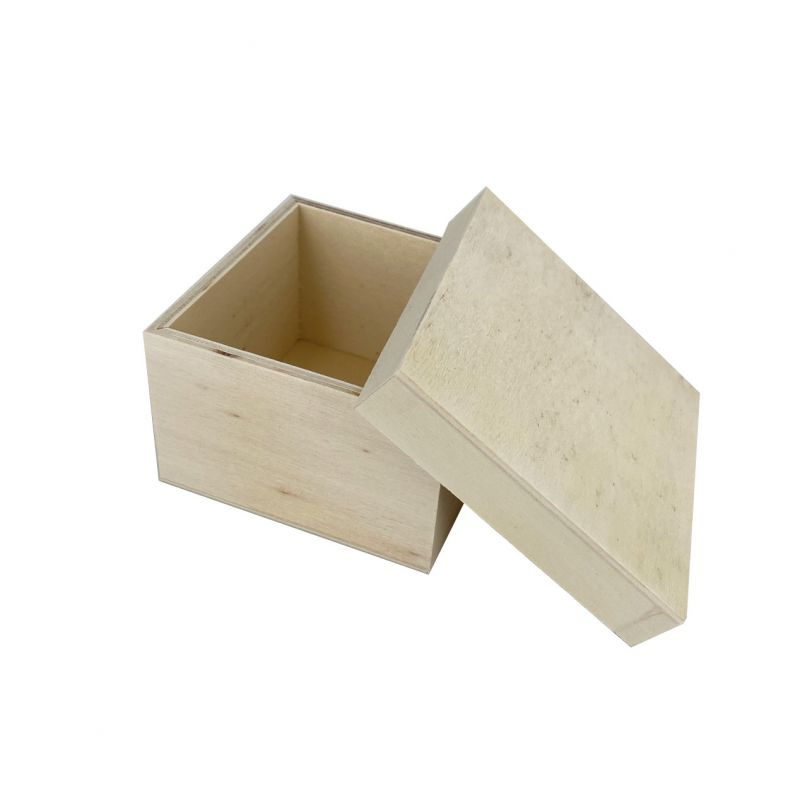 Dřevěná krabička čtvercová s víkem 10x10x6cm
